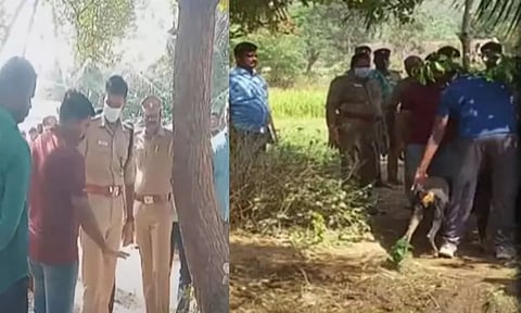 Police investigate the crime spot (Daily Thanthi)