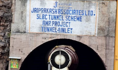 The under construction stretch in the tunnel of Srisailam Left Bank Canal (SLBC) project where a section of roof collapsed, in Nagarkurnool district (PTI)