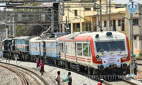 High-speed trial run on the newly laid Electrified Broad Gauge 4th line between Chennai Beach and Chennai Egmore (Hemanathan M)