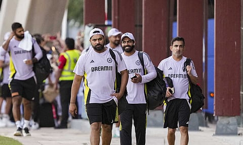India team in a training session ahead of the final of the Champions Trophy (PTI)