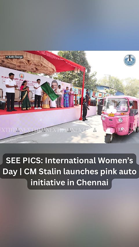 SEE PICS: International Womenâ€™s Day | CM Stalin launches pink auto initiative in Chennai
