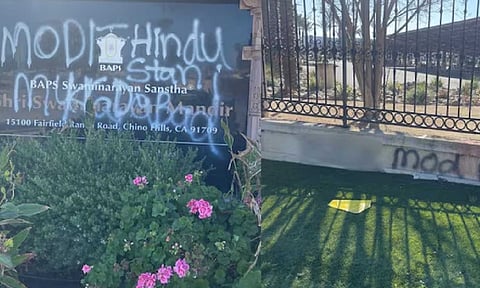 BAPS Shri Swaminarayan Mandir defaced in California, US (X)