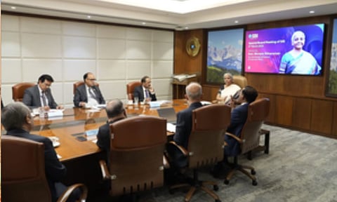 FM Nirmala Sitharaman has inaugurated 70 branches and 501 Women Customer Service Points of the State Bank of India (IANS)