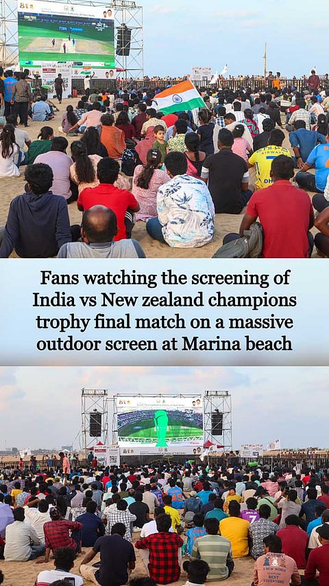 SEE PICS: Fans watching the screening of Ind vs NZ champions trophy final match at Marina beach.