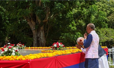 PM Modi at Sir Seewoosagur Ramgoolam Botanical Garden, Mauritius (X/@narendramodi)&nbsp;