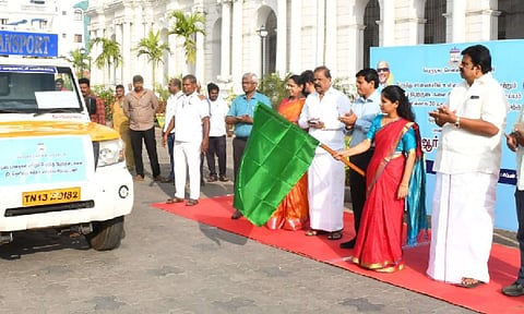 Mayor R Priya on Wednesday inaugurated the cleaning of footpaths and bus shelters by deploying 30 vehicles across the city (X)&nbsp;