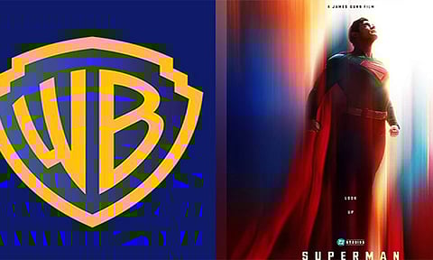 Warner Bros. logo and Superman (Photo/X/@wbpictures)