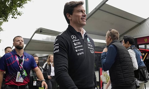 Mercedes team principal Toto Wolff arrives at track ahead of season opener in Australia (AP)