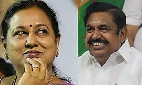 DMDK general secretary Premalatha Vijayakant, AIADMK leader Edappadi K Palaniswami