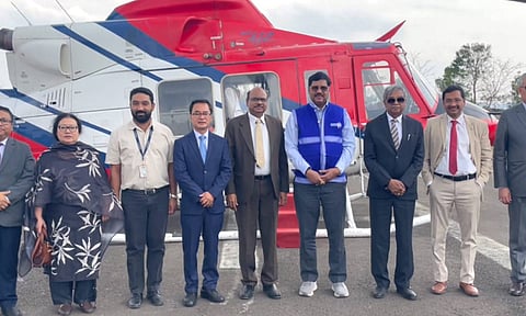 A delegation of Supreme Court judges arrives in Bishnupur to visit people displaced due to ethnic violence, Saturday, March 22, 2025 (PTI)&nbsp;