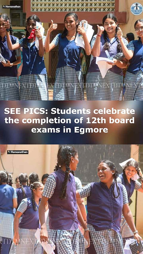 SEE PICS: Students celebrate the completion of 12th board exams in Egmore