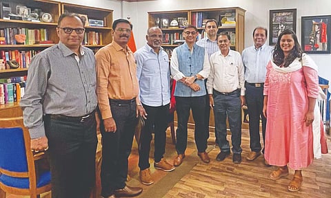 Members of the Sail Vessel Owners Association meet with Sanjeev Sanyal of the Economic Advisory Council in New Delhi