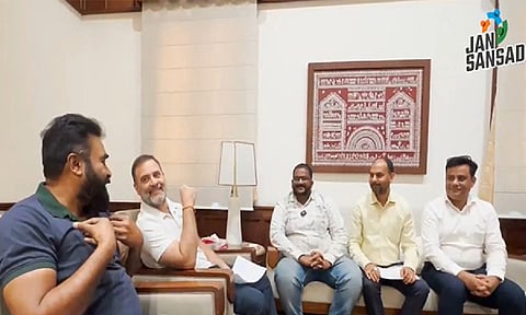 Lok Sabha Leader of Opposition , Rahul Gandhi met a delegation of 782 former ICICI Bank employees (X/@RahulGandhi)
