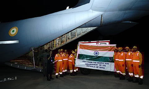 relief material is being sent to Myanmar on an IAF C 130 J aircraft from AFS Hindon (MEA)