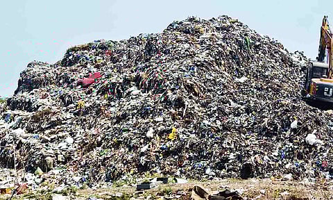 &nbsp;Trash mountain near Tiruneermalai irks residents, devotees