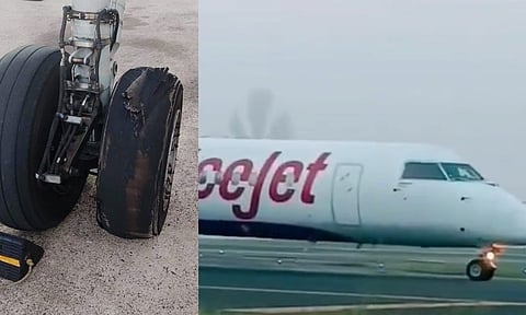 SpiceJet passenger aircraft carrying 85 travelers and 6 crew members made an emergency landing at Chennai International Airport