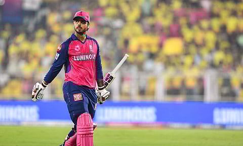 Nitish Rana during the match (PTI)