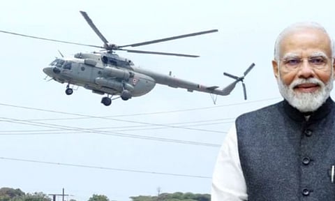 Visual from the spot, Prime Minister Narendra Modi (Image/ Thanthi TV)