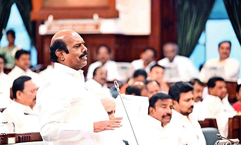 Minister EV Velu at TN assembly
