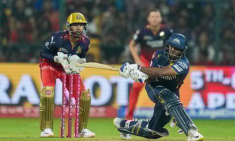 Sai Sudharsan during the match (PTI)&nbsp;