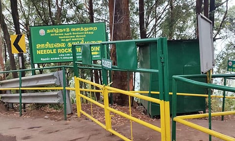Closed tourist spot Needle Rock View