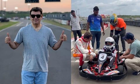 Ajith Kumar and his son at Go Kart circuit