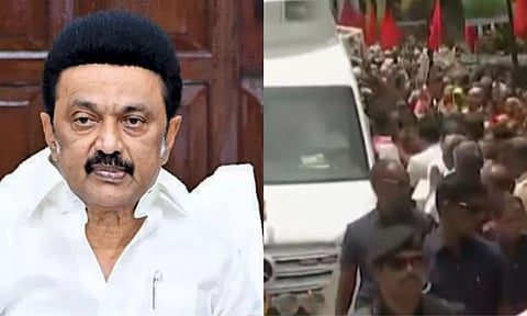 CM Stalin, visual from the spot (Thanthi TV)