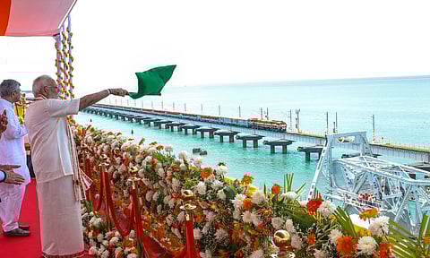 Prime Minister Narendra Modi inaugurated the new Pamban Bridge (Photo: X-@@narendramodi)