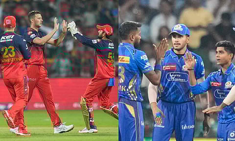 Royal Challengers Bengaluru and Mumbai Indians team players (PTI)