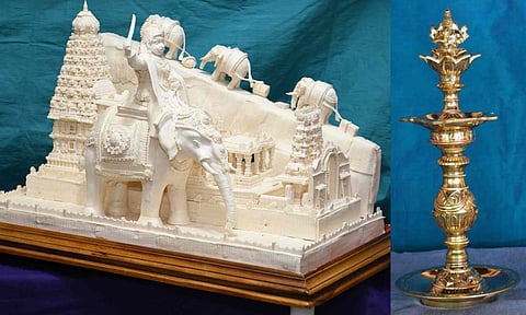 Thanjavur Netti Work; Natchuyar Koil Kuthuvilakku