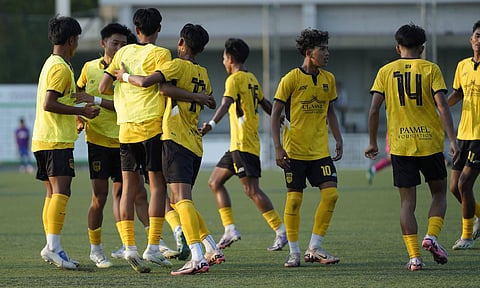 Classic FA players celebrate after scoring a goal&nbsp;