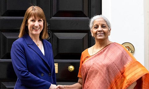 Union Finance Minister Nirmala Sitharaman and Rachel Reeves, Chancellor of the Exchequer, UK