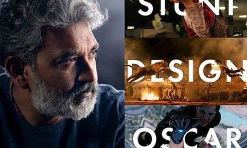 Director SS Rajamouli's "RRR" film poster