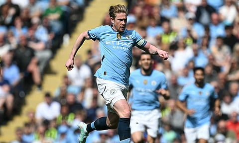 Kevin De Bruyne in action during the match