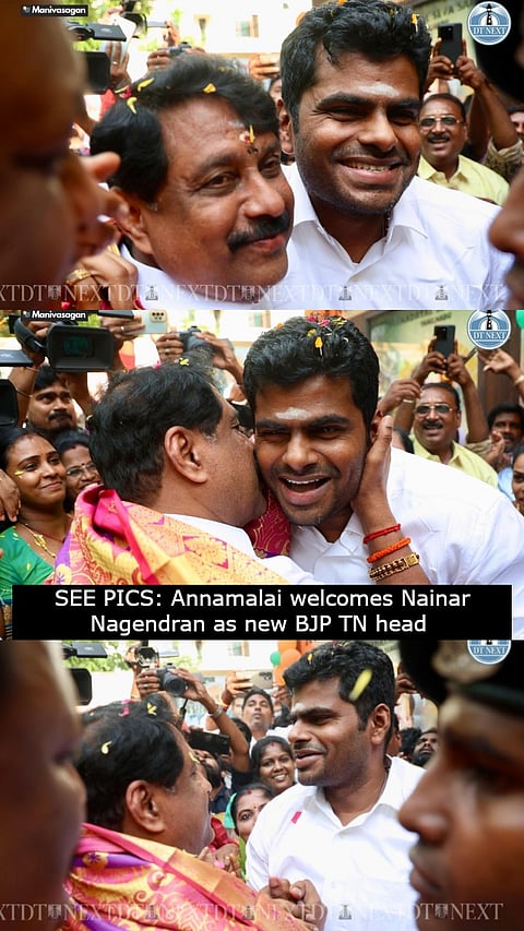 SEE PICS: Annamalai welcomes Nainar Nagendran as new BJP TN head