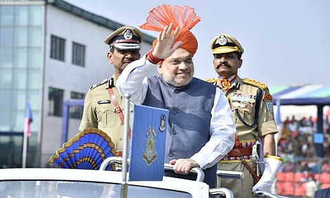 Home Minister Amit Shah attends CRPF Raising Day celebration in MP(PTI)
