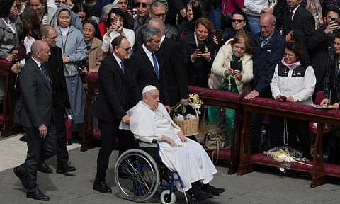 Recovering Pope Francis makes in-person appearance at St. Peter's Square (AP)
