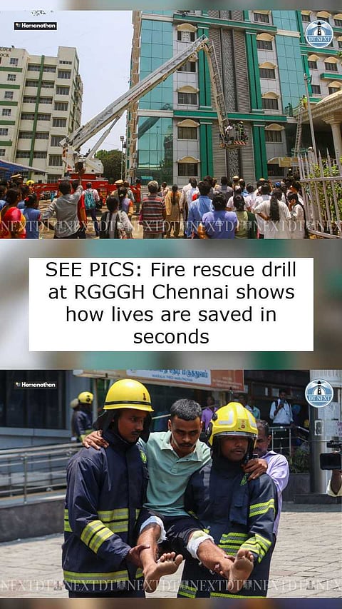 SEE PICS: Fire rescue drill at RGGGH Chennai shows how lives are saved in seconds