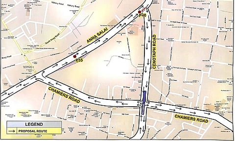 Anna Salai outgoing proposal map