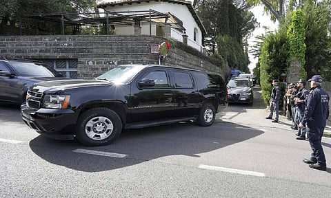 U.S. delegates leave the Omani Embassy in Rome after closed-door meeting with an Iranian delegation to discuss Tehran's rapidly advancing nuclear program (AP)