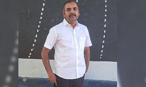 J Maraiyan (43), graduate teacher from Mathipatti Panchayat Union School