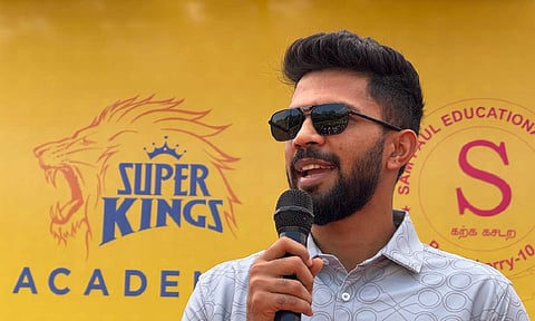 Ruturaj Gaikwad speaks during the event
