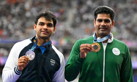 Neeraj Chopra and Arshad Nadeem (IANS)