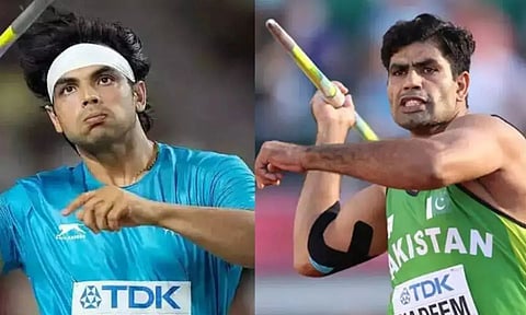 Neeraj Chopra and Arshad Nadeem (PTI)
