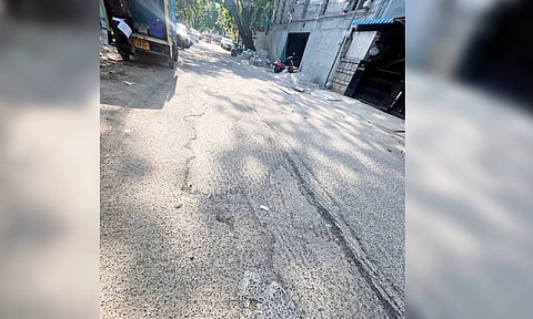 Poor state of Brethapet Road in Periamet
