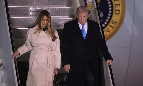 Donald Trump and Melania Trump at Rome (AP)