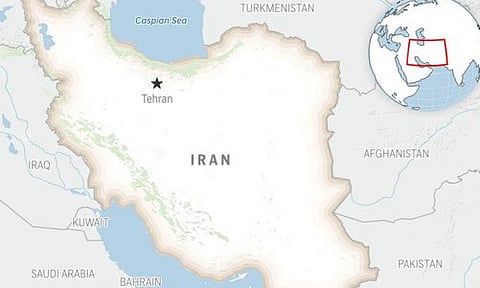 This is a locator map for Iran with its capital, Tehran (AP)