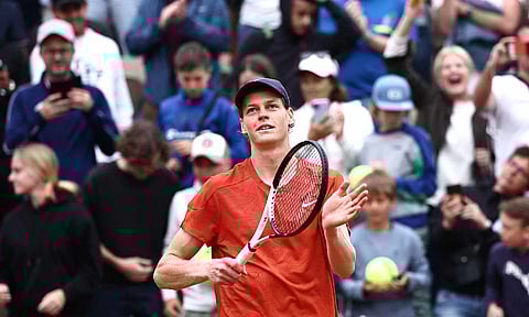 Jannik Sinner during a tournament earlier this year