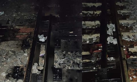 Stones found on the railway tracks (Thanthi TV)