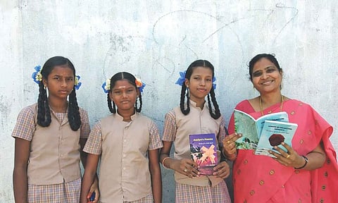 Some of the books written and self-released by students and teachers&nbsp;